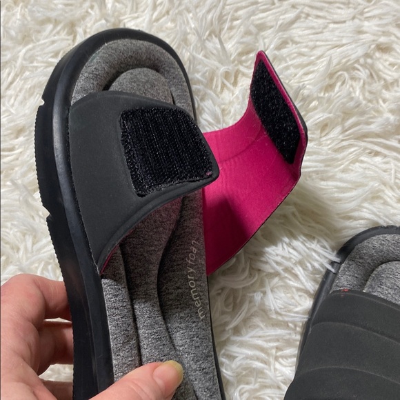 AVIA MEMORY FOAM SLIDE SANDALS Adjustable Velcro Comfort Shoes Women 7/8 - Picture 7 of 8